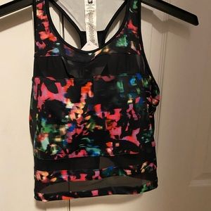 Crop top workout tank with padded bra insert